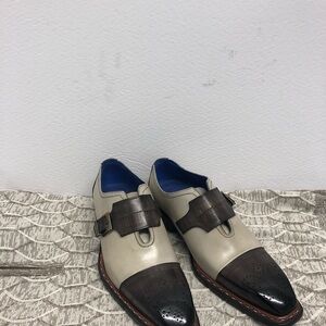 Emilio Franco shoes monk strap brown/beige captoe